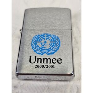 Absolute rare Zippo Lighter Men Excellent UNMEE 2000/2001 Brushed Chrome 2001